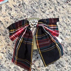 J Crew tartan plaid Rhinestone Accent Hair Barrette
